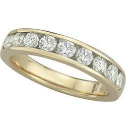 14K Yellow Gold Channel Set Round Diamond Anniversary Band Ring (1.00 ctw)yellow 
