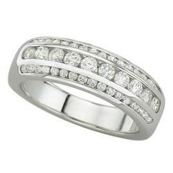 14K White Gold Round Diamond Band Ring (0.75 ctw)white 
