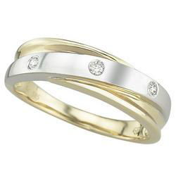 14K Two Tone Gold Round Diamond Color Wedding Band Ringtwo 