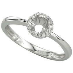 14K White Gold Channel Set Diamond Semi Mount Engagement Ringwhite 