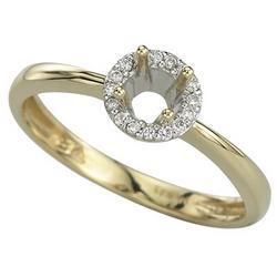 14K Yellow Gold Channel Set Diamond Semi Mount Engagement Ringyellow 
