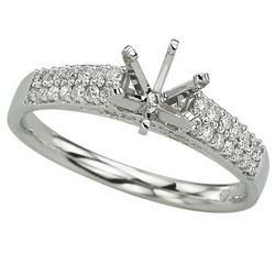14K White Gold Channel Set Diamond Semi Mount Engagement Ringwhite 