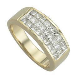 14K Yellow Gold Princess Cut Yellow Diamond Band Ringyellow 