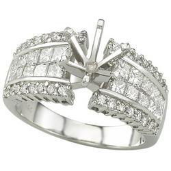 14K White Gold Round & Princess Cut Diamond Ringwhite 