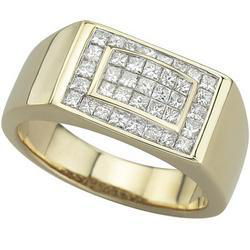14K Yellow Gold Princess Cut Diamond Ringyellow 