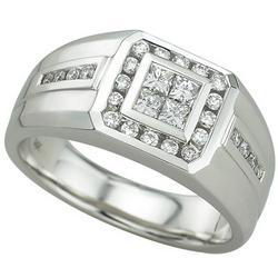 14K White Gold Men's Diamond Ringwhite 