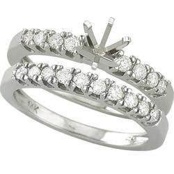 14K White Gold Prong Set Round Diamond Semi Mount Engagement Ringwhite 