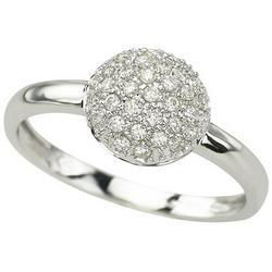 14K White Gold Pave Set Round Diamond Ringwhite 