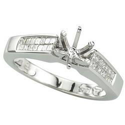 14K Yellow Gold Princess Cut Diamond Semi Mount Engagement Ringyellow 