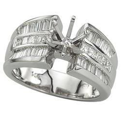 14K White Gold Princess Cut Diamond Semi Mount Engagement Ringwhite 