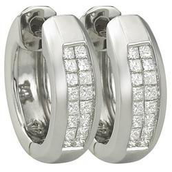 14K White Gold Princess Cut Diamond Earringswhite 