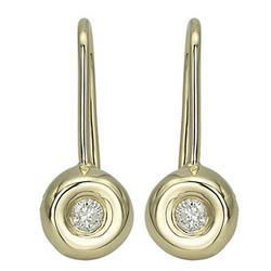 14K Yellow Gold Bezel Set Round Diamond Stud Earrings (0.20 ctw)yellow 