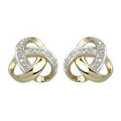 14K Yellow Gold Pave Set Round Pave Set Diamonds Earringsyellow 