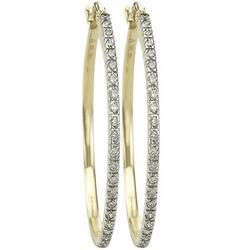 14K Yellow Gold Prong Set Round Diamond Hoop Earringsyellow 