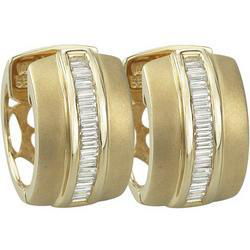 14K Yellow Gold Channel Set Baguette Cut Diamond Earringsyellow 