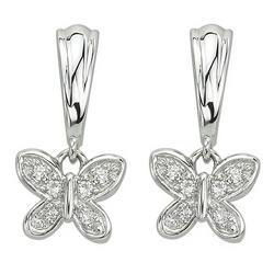 14K White Gold Round Diamond Earringswhite 