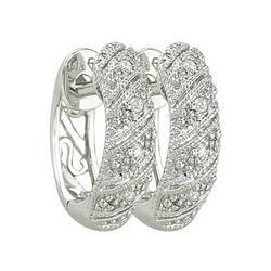 14K White Gold Round Diamond Earringswhite 