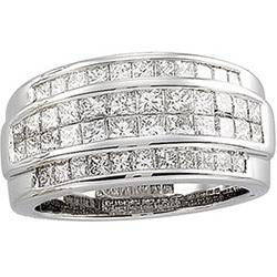 14K White Gold Invisible Set Diamond Ringwhite 