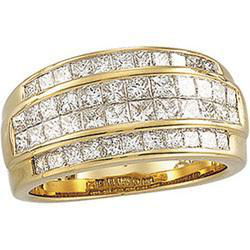 14K Yellow Gold Invisible Set Diamond Ringyellow 