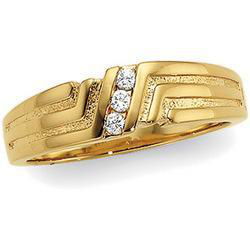 14K Yellow Gold Diamond Wedding Band Ringyellow 