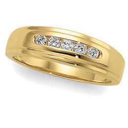 14K Yellow Gold Diamond Wedding Band Ringyellow 