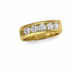14K Yellow Gold Diamond Wedding Band Ringyellow 