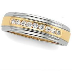 14K Two Tone Gold Diamond Duo Ringtwo 