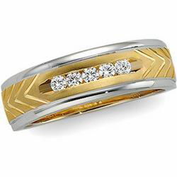 14K Two Tone Gold Diamond Duo Ringtwo 