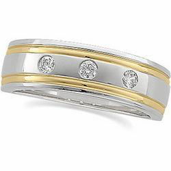 14K Two Tone Gold Diamond Duo Ringtwo 