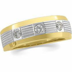 14K Two Tone Gold Diamond Duo Ringtwo 