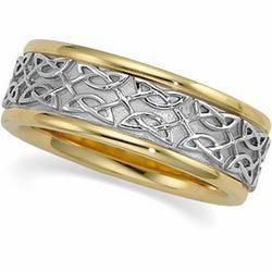 14K Two Tone Gold Bridal Celtic Bandtwo 