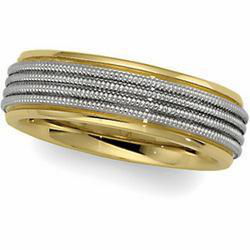 14K Two Tone Gold Design Duo Bandtwo 