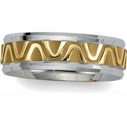 14K Two Tone Gold Design Duo Bandtwo 