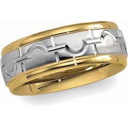 14K Two Tone Gold Design Duo Bandtwo 