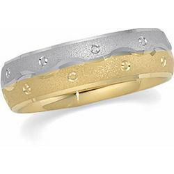 14K Two Tone Gold Design Duo Bandtwo 