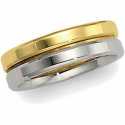 14K Two Tone Gold Design Duo Bandtwo 