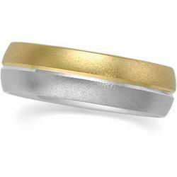 14K Two Tone Gold Design Duo Bandtwo 