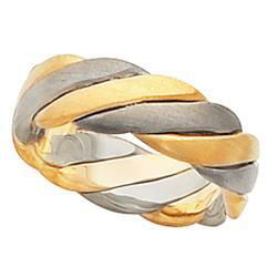 14K Two Tone Gold Bridal Hand Woven Bandtwo 