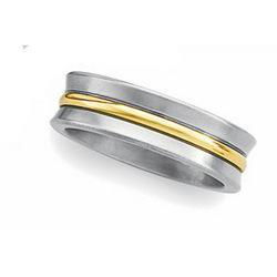 Titanium & 18K Yellow Gold Bridal Design Comfort Fit Bandtitanium 