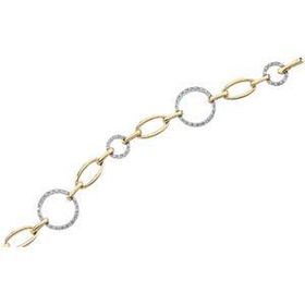 14K Two Tone Gold Diamond Bracelettwo 