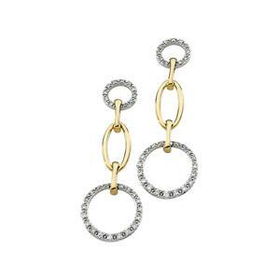 14K Two Tone Gold Diamond Earringstwo 