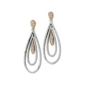 14K Two Tone Gold Diamond Earringstwo 