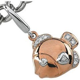 14K Two Tone Gold Diamond Fish Charmtwo 