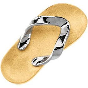 14K Two Tone Gold Flip Flop Charmtwo 