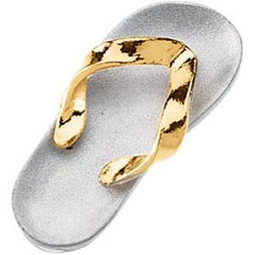 14K Two Tone Gold Flip Flop Charmtwo 