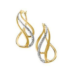 14K Two Tone Gold Hoop Earringstwo 
