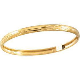 14K White Gold Children's Bangle Braceletwhite 