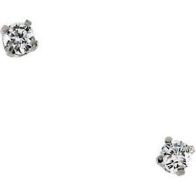 14K White Gold Children's Cubic Zirconia Earringswhite 