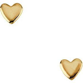 14K White Gold Children's Heart Earringswhite 
