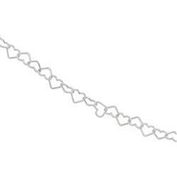Sterling Silver Heart Link Chain - 16.00 inchessterling 